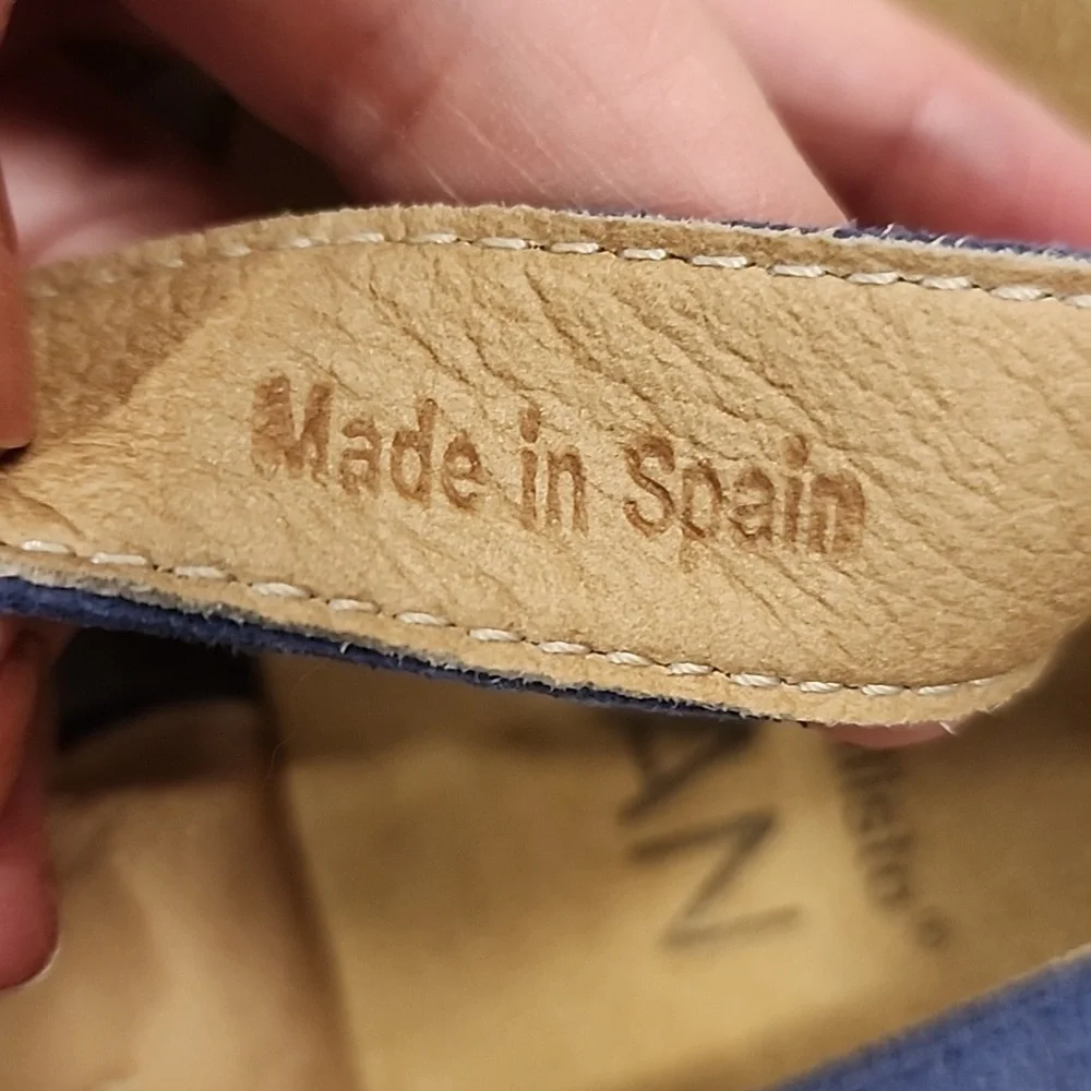 El Naturalista Vegan Sandals Made in Spain Blue Raw Edge Casual size 40/8.5